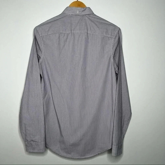 Original Penguin Heritage Slim Fit Purple Pinstripe Button Down Shirt Small - Picture 5 of 10